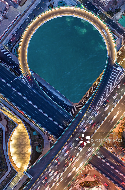 青岛市立交桥的俯视图图片素材