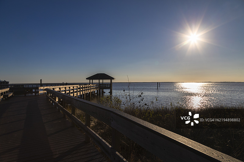 墨西哥湾群岛国家海岸的日落图片素材