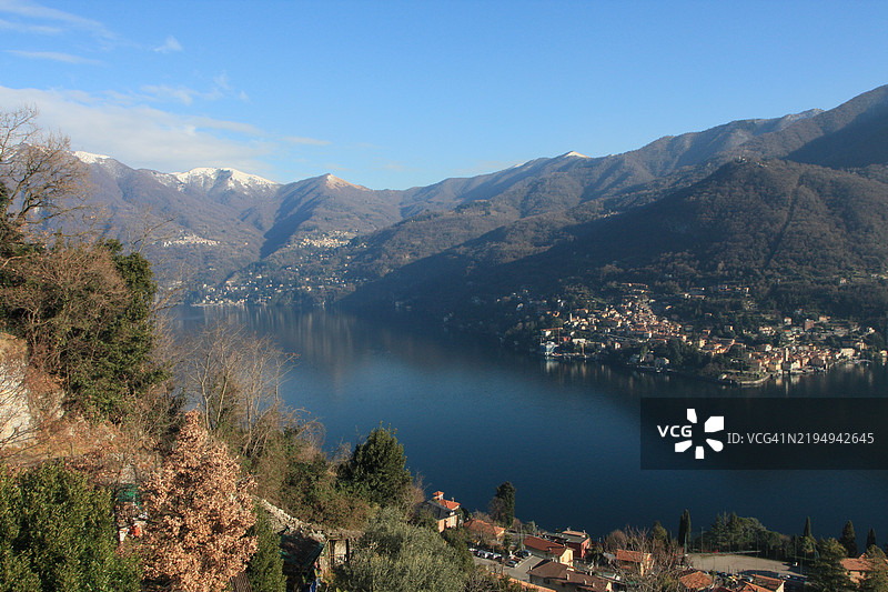 科莫湖的冬日下午图片素材