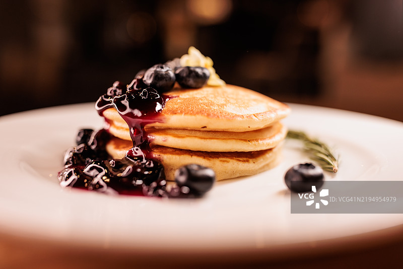蓝莓煎饼图片素材