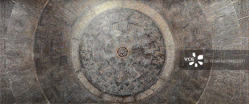 图案墙的全景拍摄图片素材