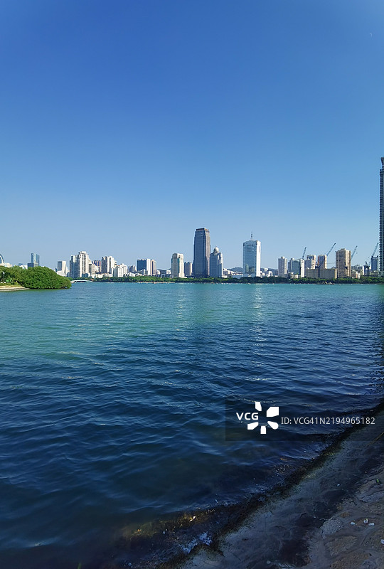 中国香港的全景城市天际线图片素材