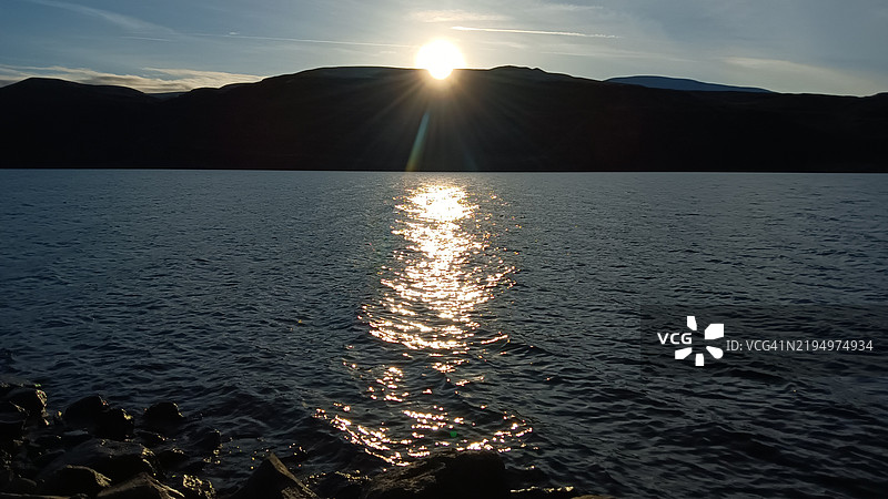 日落时分，华盛顿州昆西的海洋与天空的美丽景色图片素材