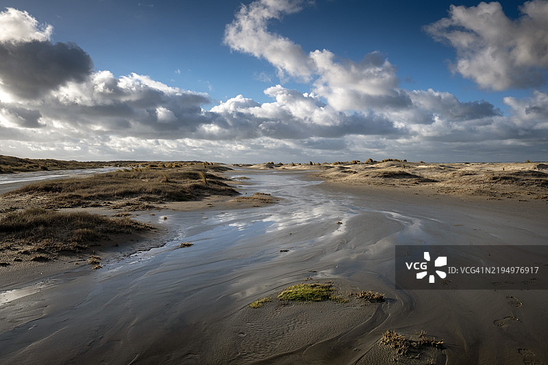 海滩与天空的美丽景色图片素材