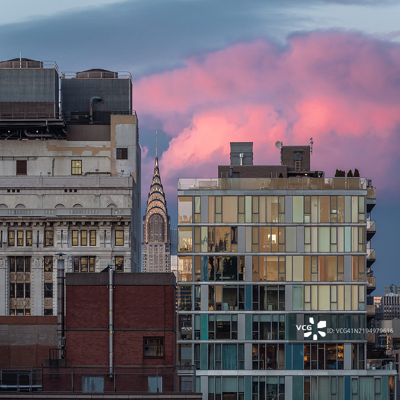 五光十色的纽约日落图片素材