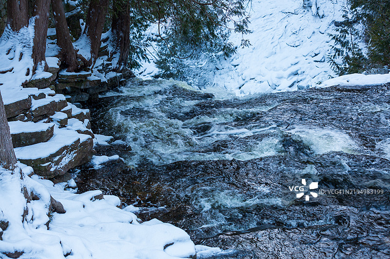 雪覆盖的风景如画的土地图片素材