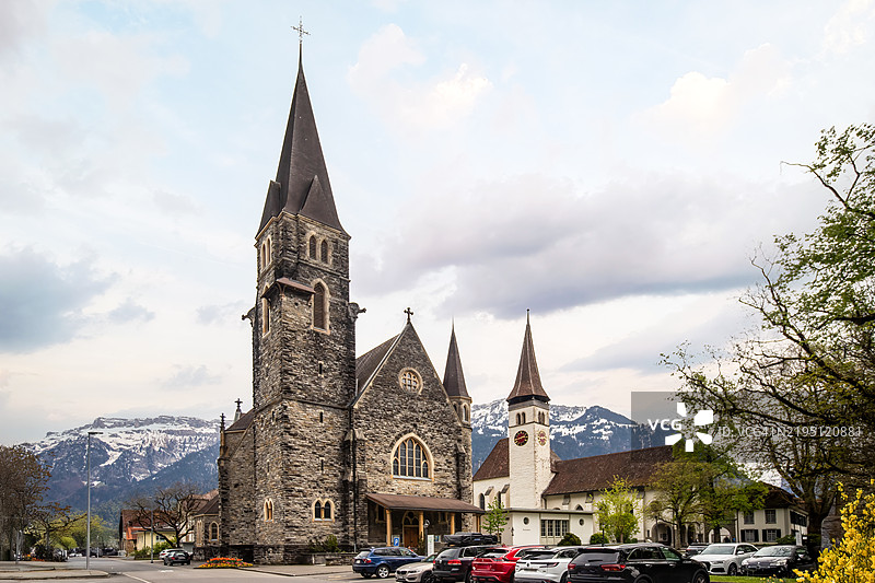 因特拉肯的罗马天主教教堂图片素材