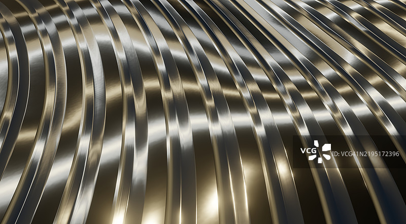 抽象金属金与黑色波浪图案图片素材