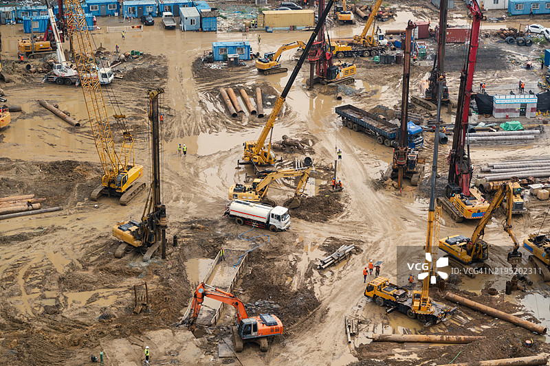 市中心的建筑工地图片素材