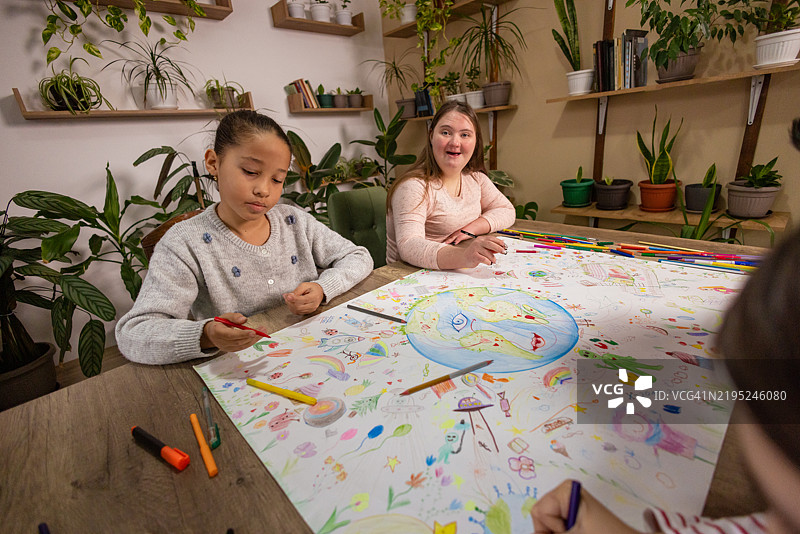 地球日的包容性课堂绘画图片素材