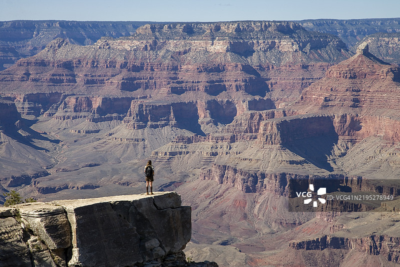 女人在观看大峡谷。图片素材