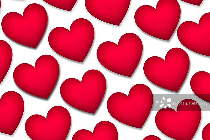 白色背景上的红色心形图案图片素材