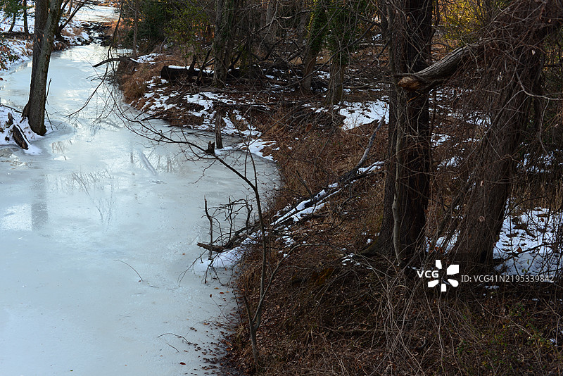 冰冻的小溪图片素材