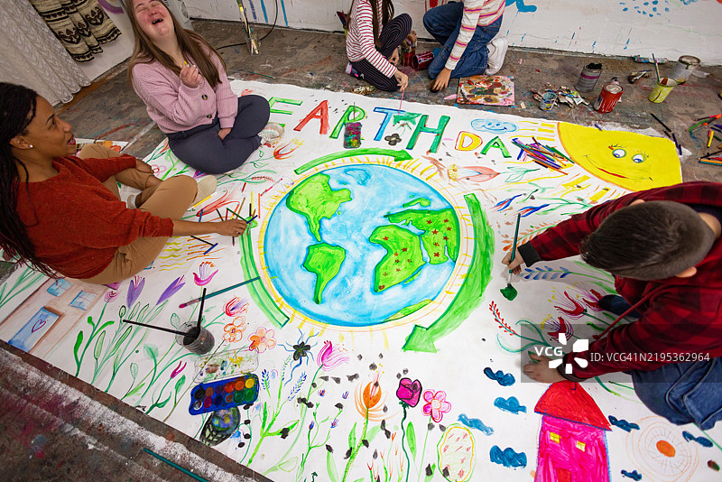 通过地球艺术实现包容性学习图片素材