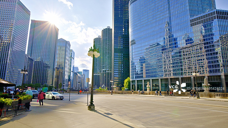 放松的场景，伊利诺伊州芝加哥街道图片素材