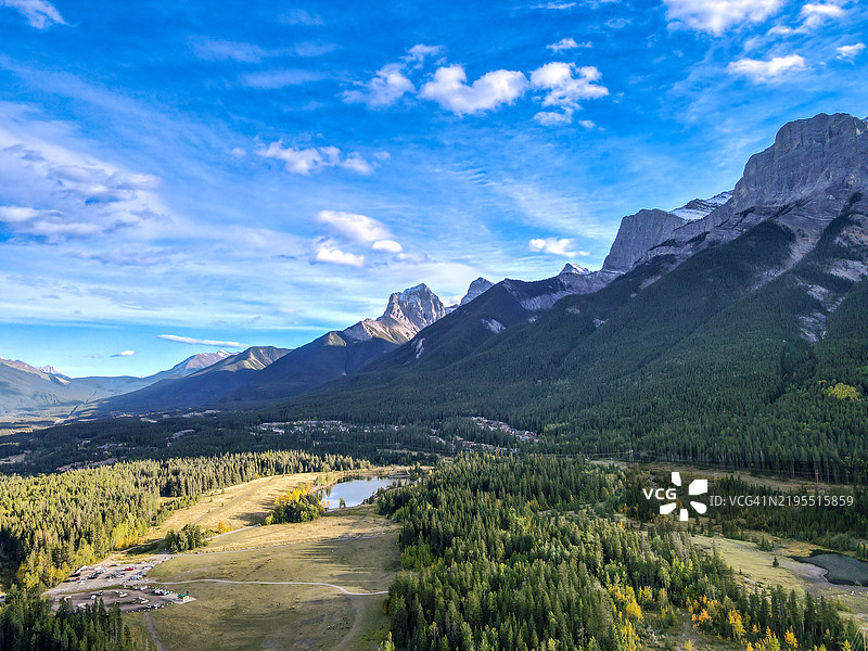 艾德蒙顿，阿尔伯塔省，加拿大的山脉与天空的美丽景色图片素材