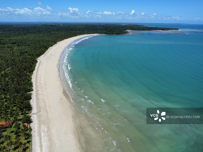 巴西巴伊亚州维尔哈博伊佩巴的海滩鸟瞰图图片素材