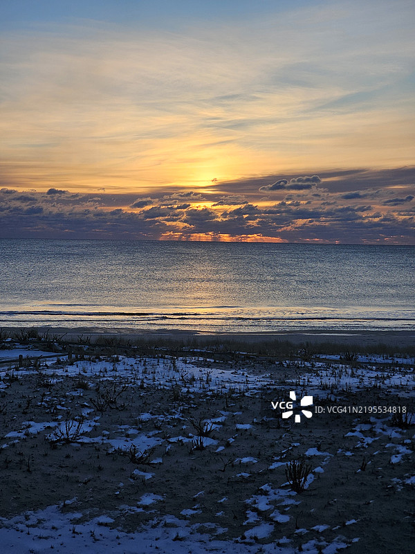 日落时分的海景图片素材
