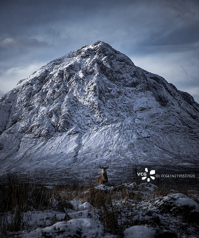 雪山与天空的美丽景色，哈伊兰德委员会，英国，英国图片素材