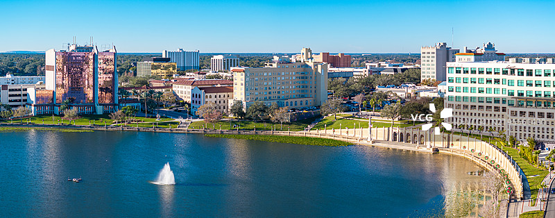 佛罗里达州莱克兰天际线全景图片素材