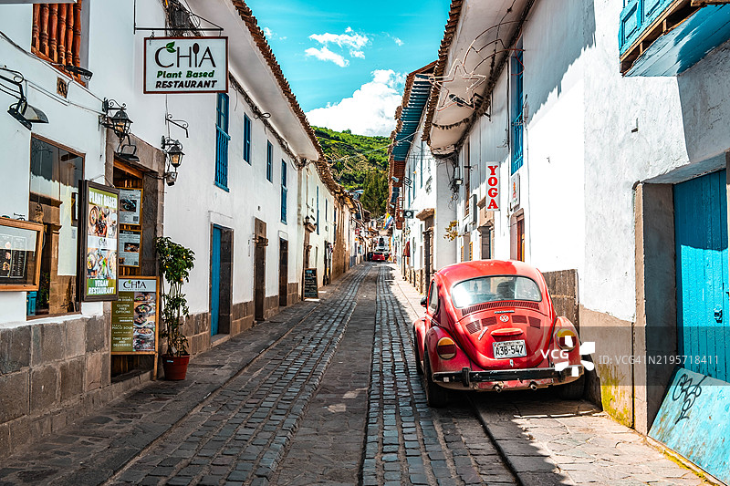 秘鲁圣布拉斯区的波希米亚库斯科街道图片素材