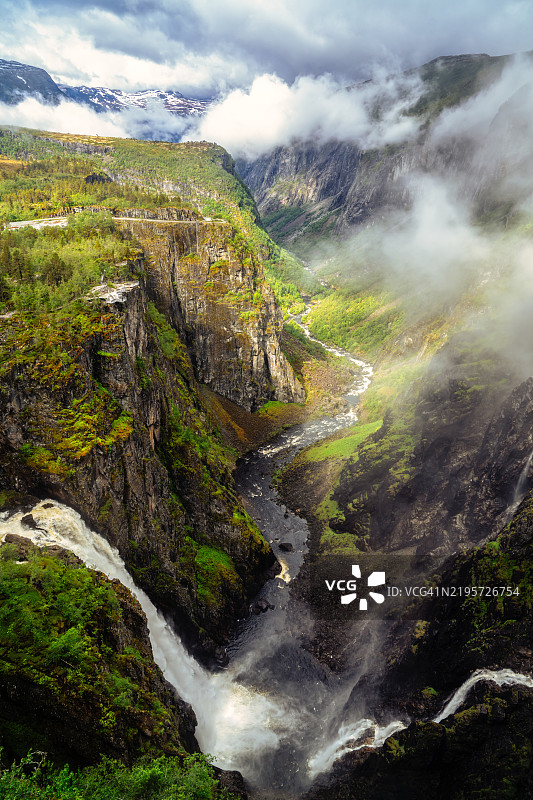 沃林斯福森瀑布，挪威，欧洲图片素材