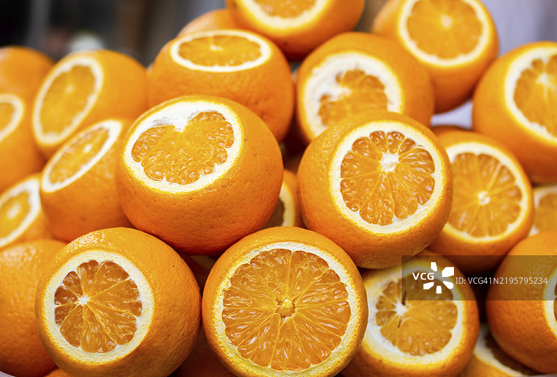 新鲜采摘的柑橘橙子作为健康水果背景图片素材
