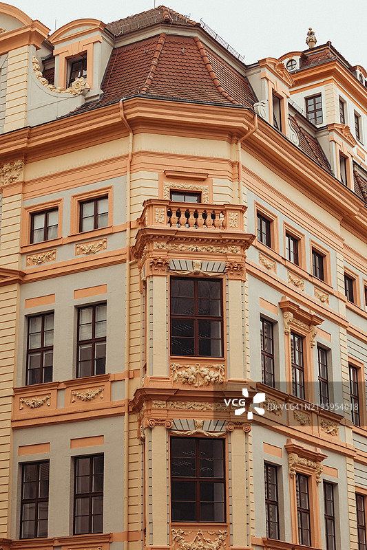 德国莱比锡的橙色建筑图片素材