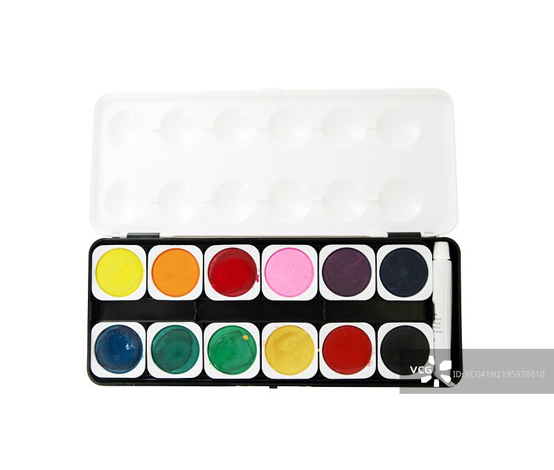 水彩颜料孤立在白色背景上图片素材