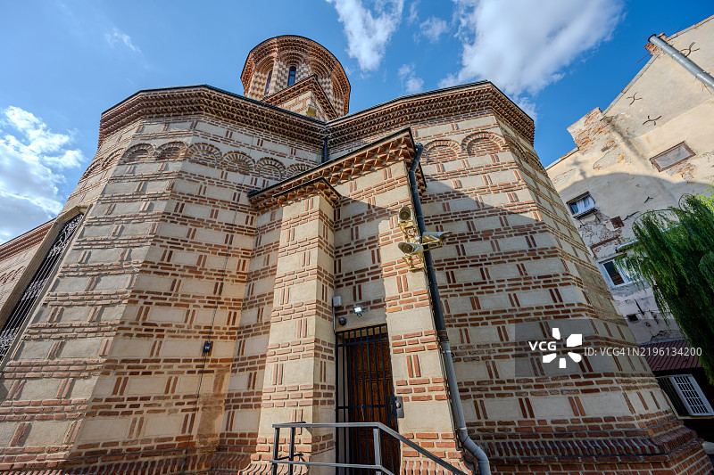 布加勒斯特圣安东教堂的布兰科维内斯克建筑细节视图图片素材