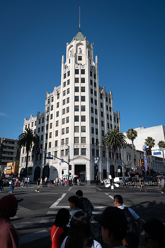 洛杉矶好莱坞大道上的高楼大厦图片素材