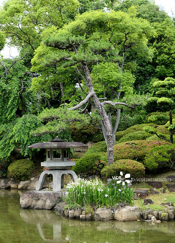 日本大阪的大阪城日本庭园图片素材