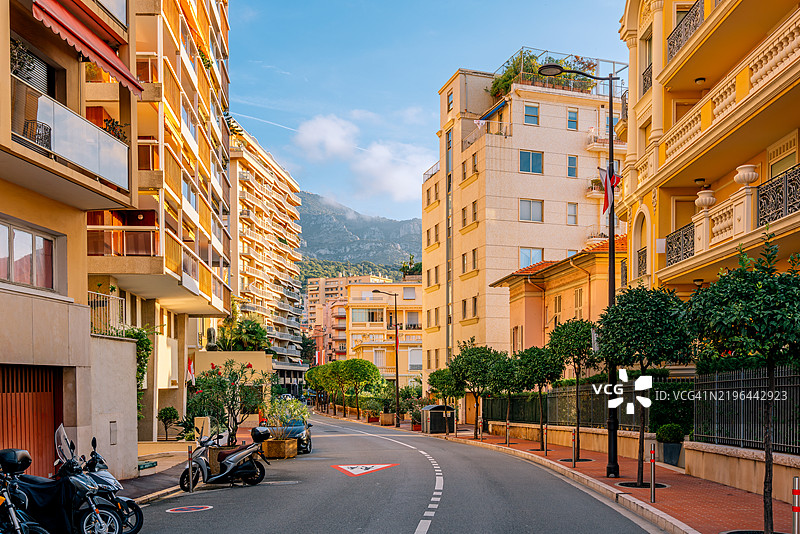 摩纳哥拉孔达米纳的住宅街道图片素材