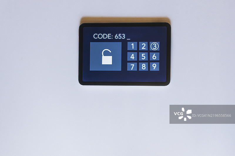 数字键盘显示解锁安全代码图片素材