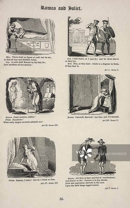 威廉·莎士比亚的《罗密欧与朱丽叶》图片素材