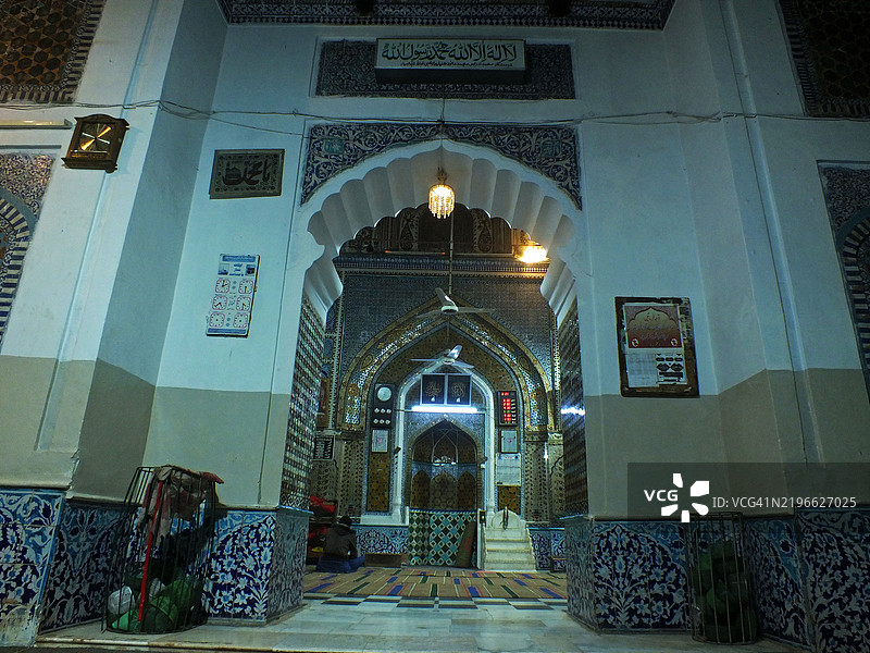 清真寺内部与圣地的景观图片素材