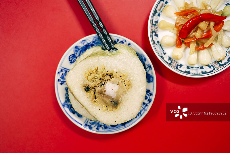 越南春节的咸味食品——班特糕图片素材