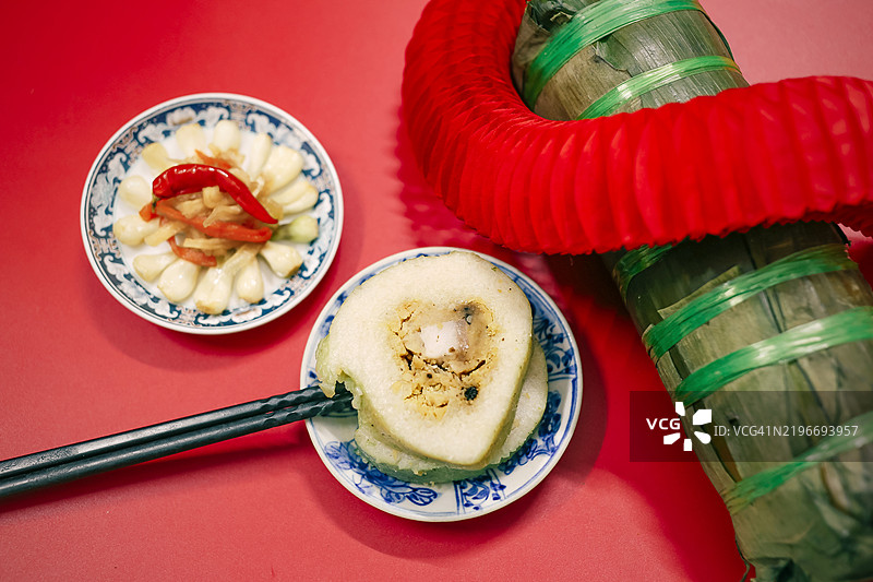 越南春节的咸味食品——班特糕图片素材