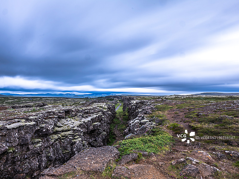 冰岛，兰吉斯图尔，两大洲板块的交汇处图片素材
