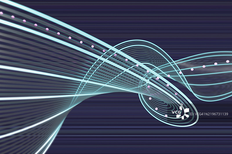 高速流动的大数据在网络空间中，数字生成的图像。图片素材