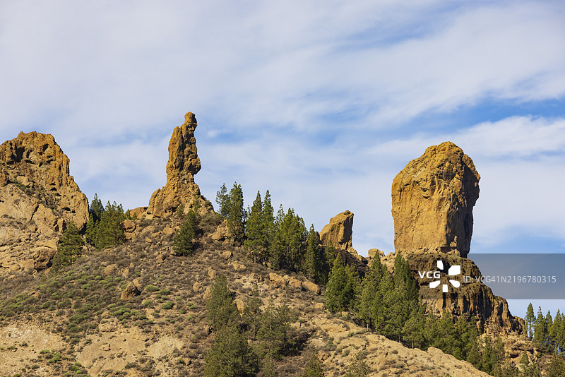努布洛乡村自然公园，努布洛岩，巴萨尔岩石埃尔弗赖尔，格兰卡纳里亚，西班牙，加那利群岛，欧洲图片素材