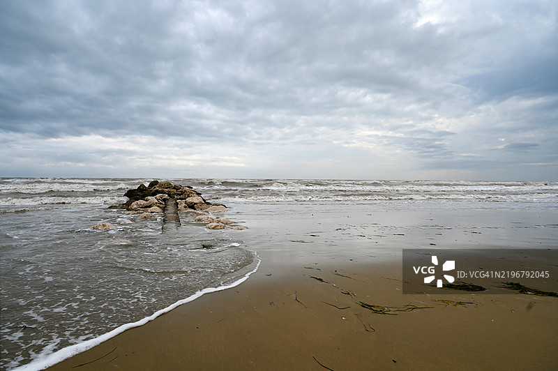 威尼斯卡奥尔的冬日海滩图片素材