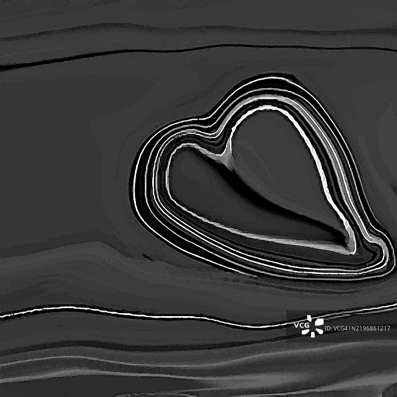 深色背景上的抽象浅灰色心形图案图片素材