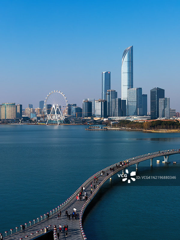 金鸡湖IFS全景高视角图片素材