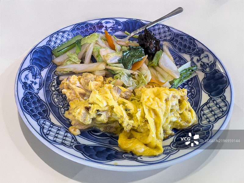 中式炒蛋肉末蔬菜图片素材