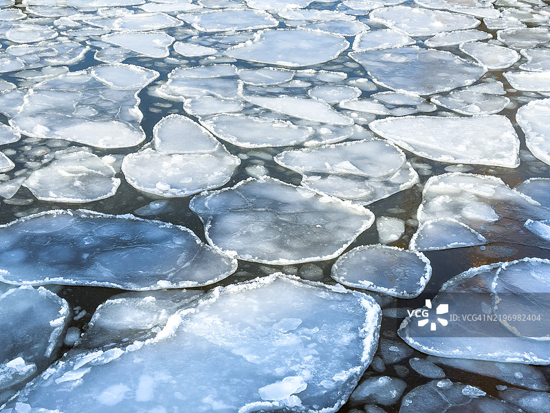 哈德逊河上的冰盘图片素材