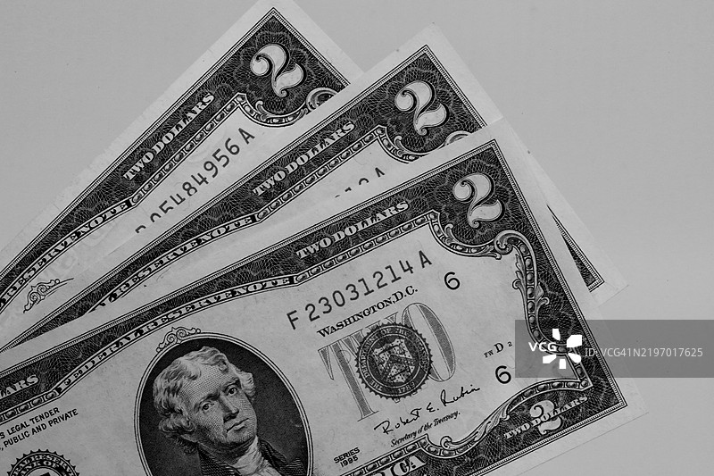 美国货币 - 托马斯·杰斐逊 2美元图片素材
