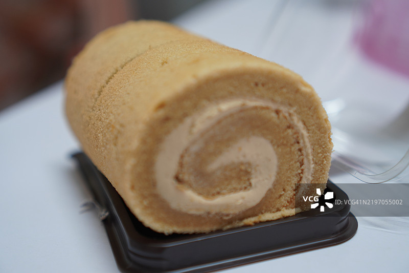 瑞士卷，果冻卷咖啡图片素材