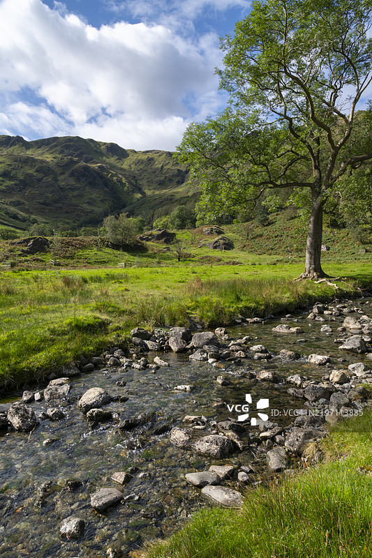 达夫代尔溪，湖区，坎布里亚，英格兰图片素材