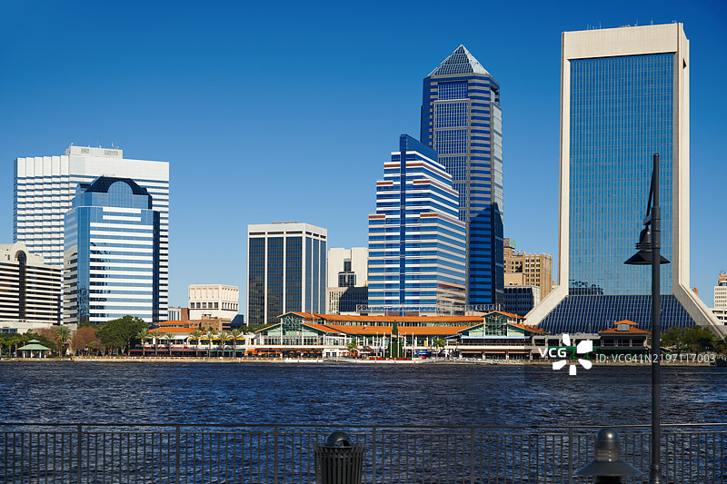 杰克逊维尔市及圣约翰斯河的景观图片素材